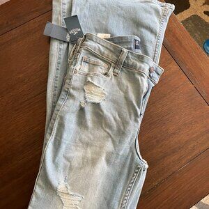Light Blue Hollister Distressed High-Rise Flare Jeans NWT (4S)